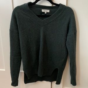 Madewell green v-neck sweater